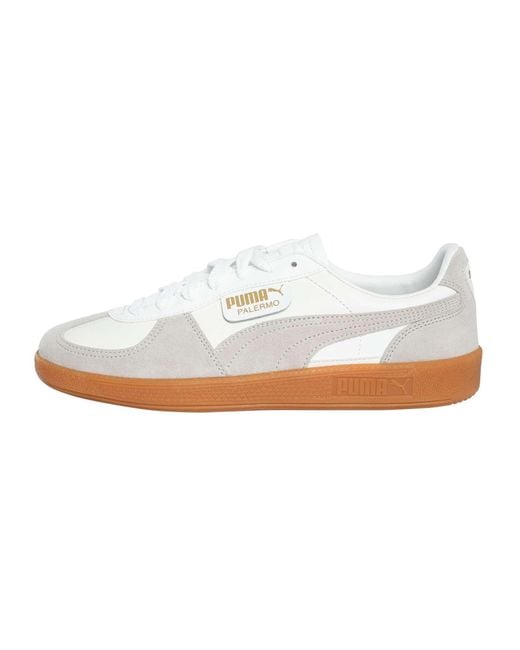 PUMA White Palermo Leather Trainers for men