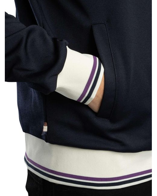 Aquascutum Blue Polo Collar Track Jacket for men