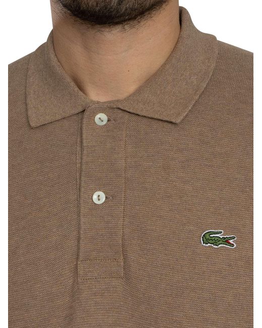 Lacoste Brown Classic Fit Knitted Polo Shirt for men