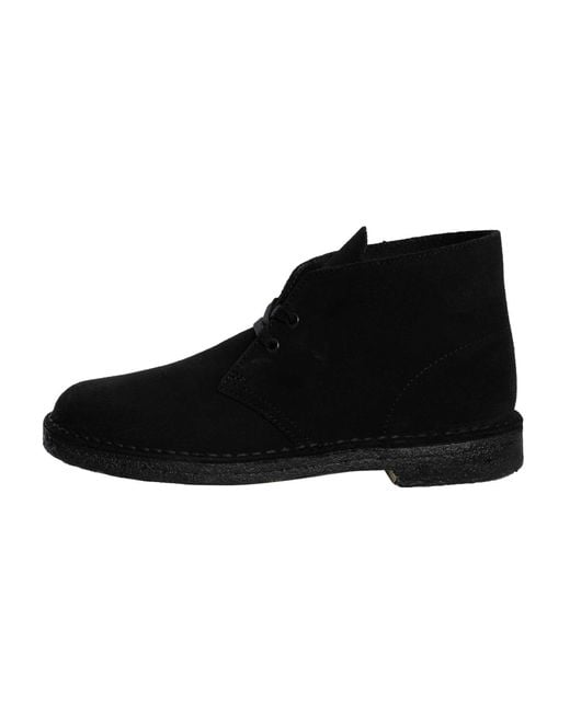 Clarks Black Suede Desert Boots for men