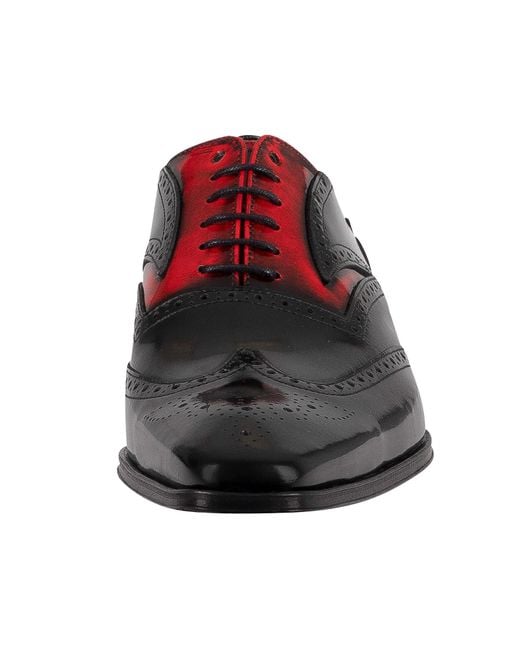 Jeffery West Black Oxford Polished Leather Shoes for men