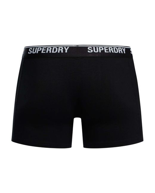 Superdry Black 3 Pack Organic Cotton Boxer Briefs for men