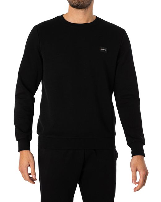 Antony Morato Black Dynamic Box Logo Slim Sweatshirt for men