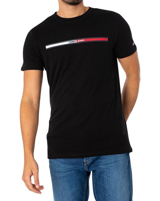 Tommy Hilfiger Black Essential Flag T-shirt for men