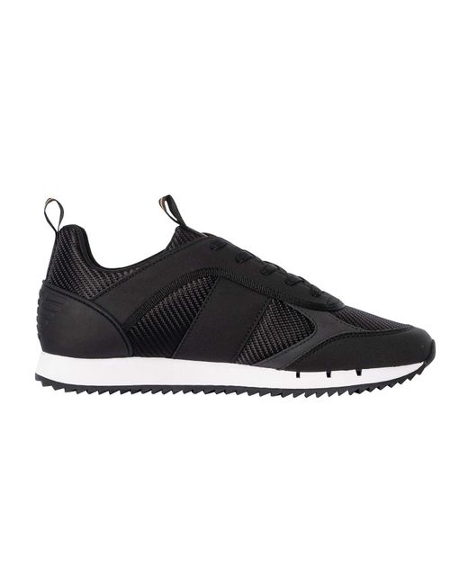 EA7 Black Metallic Emblems Trainers for men