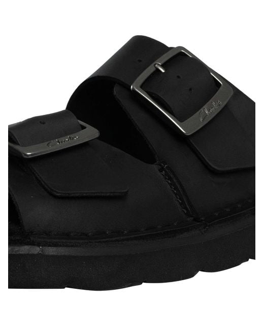 Clarks Black Solsbury Strap Sandals for men