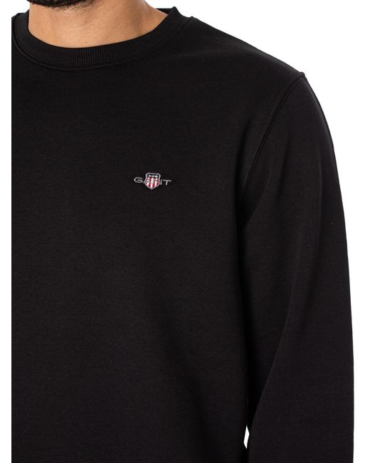 Gant Black Regular Shield Sweatshirt for men