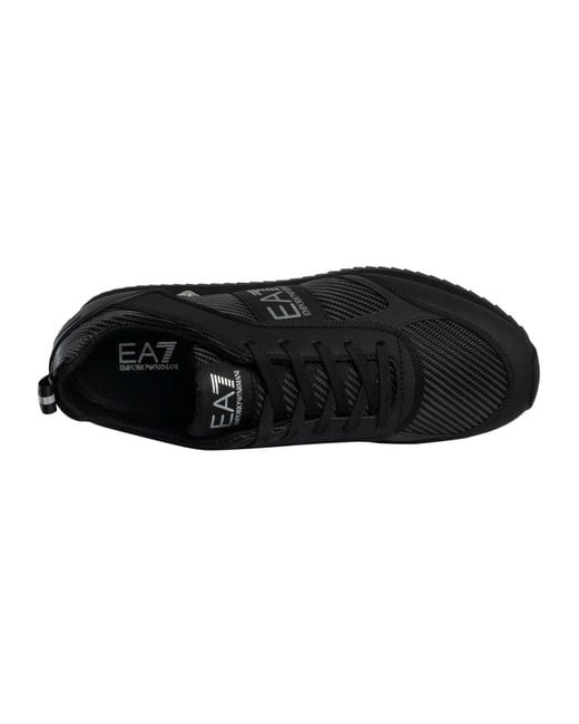 EA7 Black Carbon Mesh Logo Trainers for men