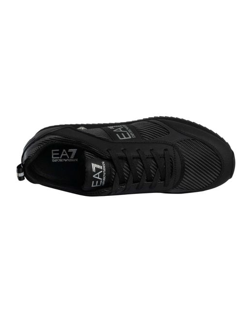 EA7 Black Carbon Mesh Logo Trainers for men