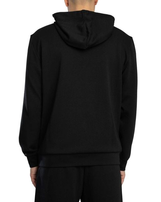 EA7 Black Logo Patch Pullover Hoodie for men