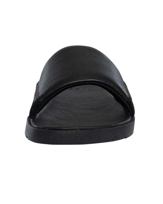 Ugg Black Seaside Ii Leather Sliders for men