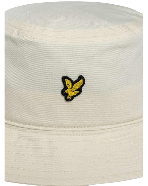 Lyle & Scott White Logo Bucket Hat for men