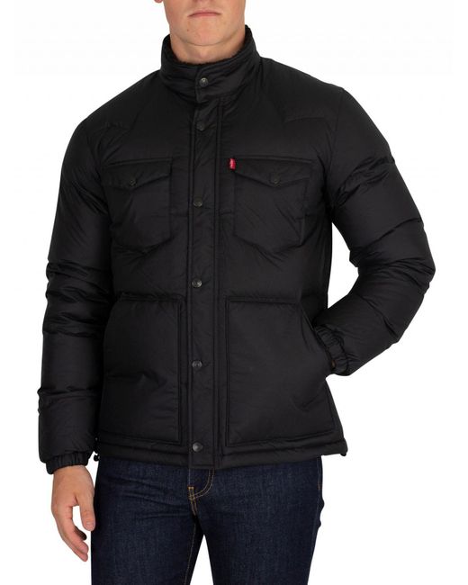 Levi's Black Down Barstow Puffer Jacket for Men | Lyst