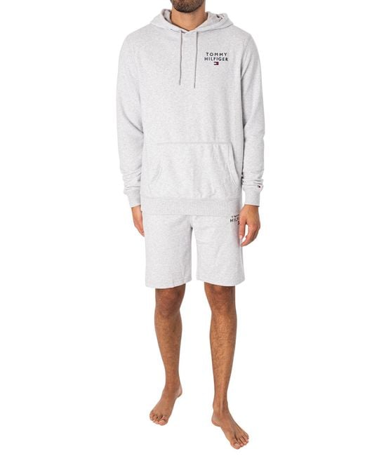 Tommy Hilfiger White Lounge Embroidered Sweat Shorts for men