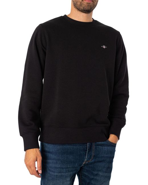 Gant Black Regular Shield Sweatshirt for men