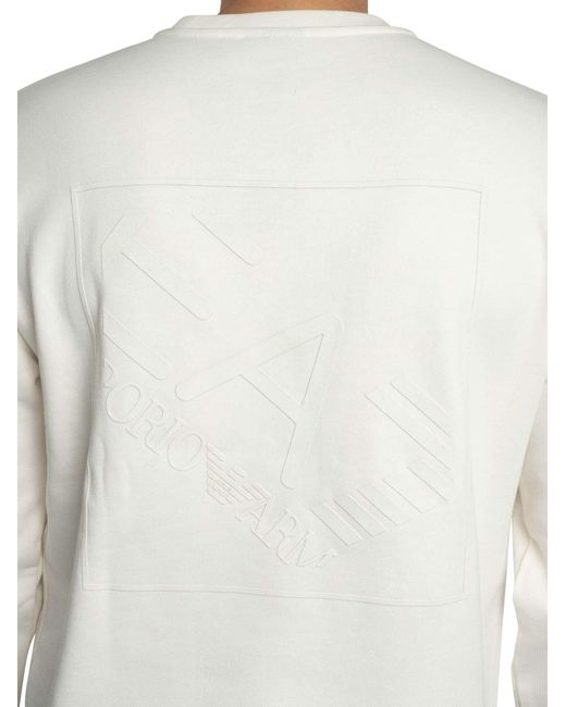 EA7 White Back Box Logo Sweatshirt for men