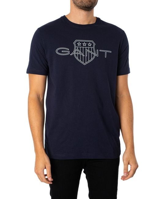 Gant Blue Logo T-shirt for men