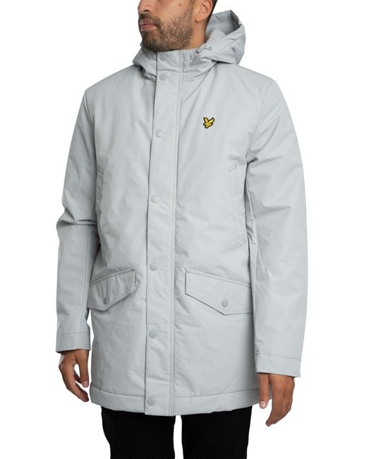 Lyle & Scott Gray Technical Parka Jacket for men