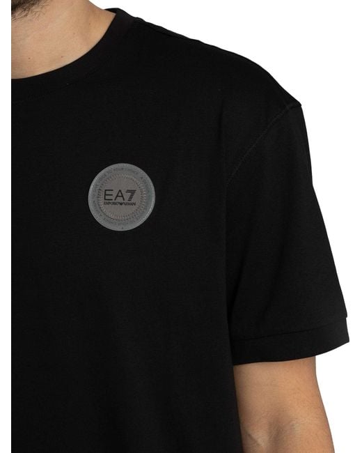 EA7 Black Logo Patch T-shirt for men
