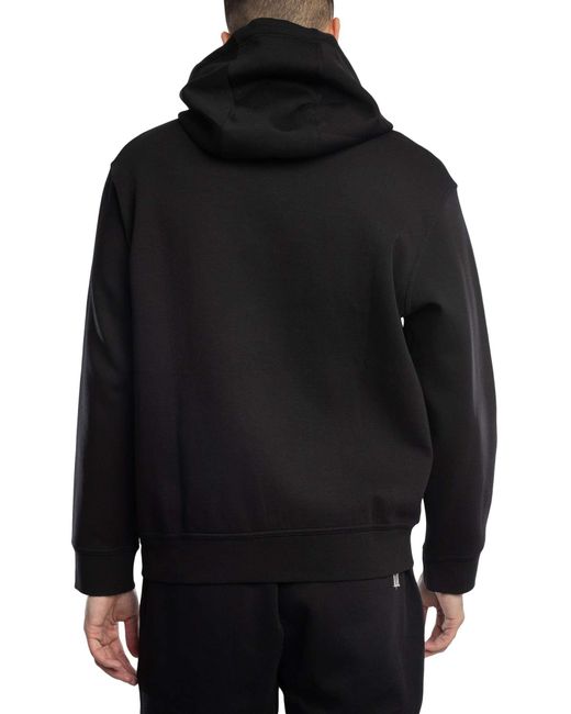 ARMANI EXCHANGE Black Jersey Logo Zip Hoodie for men