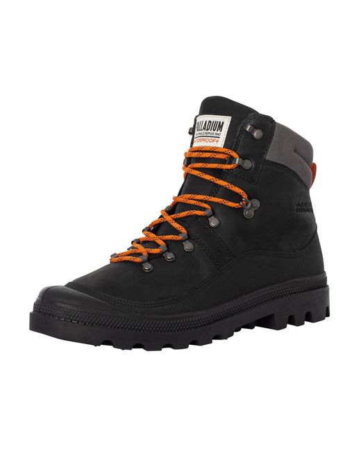 Palladium Black Pallabrousse Wp Hiker Leather Boots for men