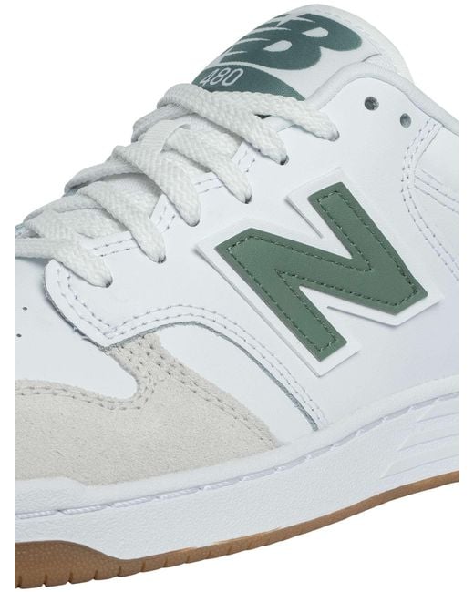 New Balance White 480 Leather Trainers for men