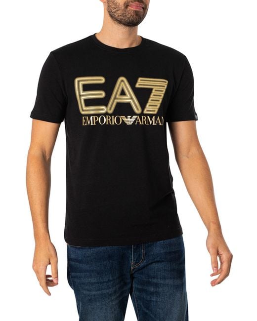 EA7 Black Graphic T-shirt for men