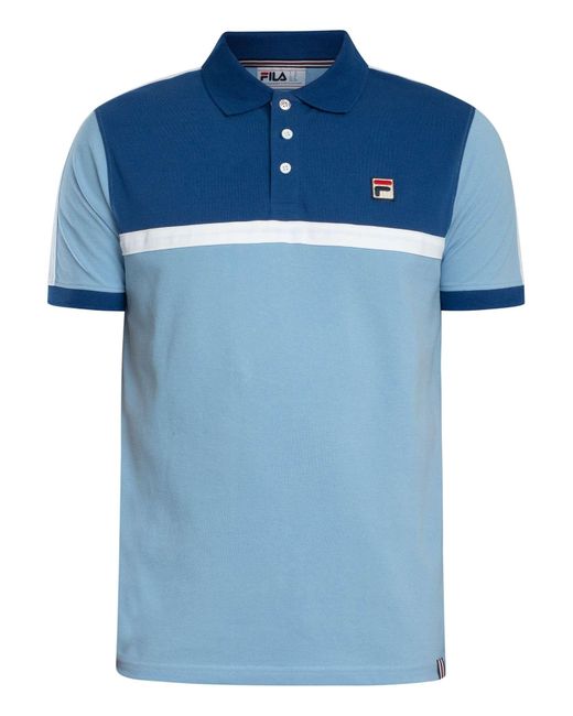 Fila Blue Mattia Contrast Panel Polo Shirt for men