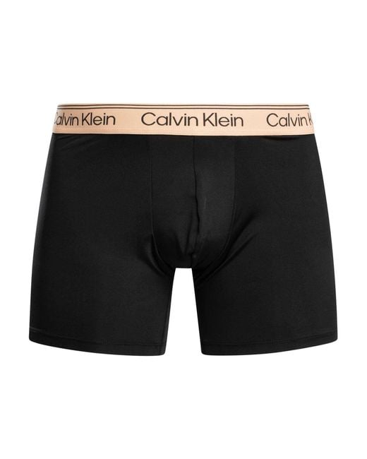 Calvin Klein Black 3 Pack Microfiber Stretch Boxer Briefs for men