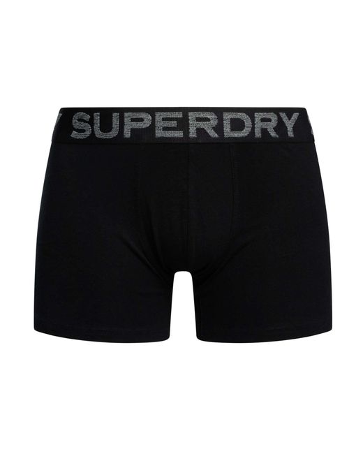 Superdry Black 3 Pack Organic Cotton Boxer Briefs for men