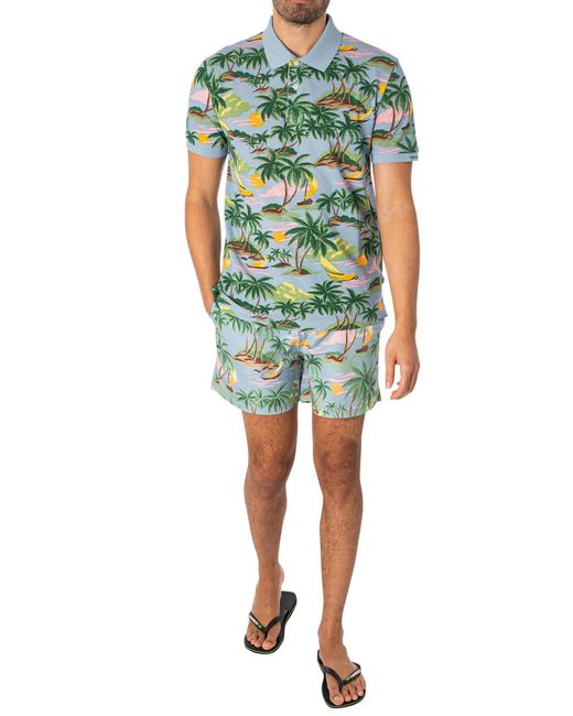 Gant Green Hawaii Print Swim Shorts for men