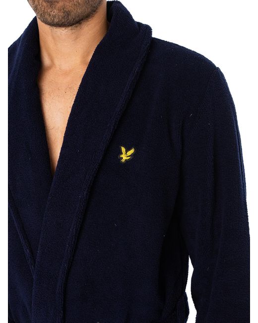 Lyle & Scott Blue Lucas Dressing Gown for men