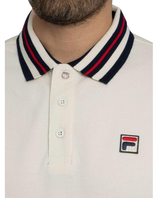 Fila White Achille Heritage Tape Basic Polo Shirt for men