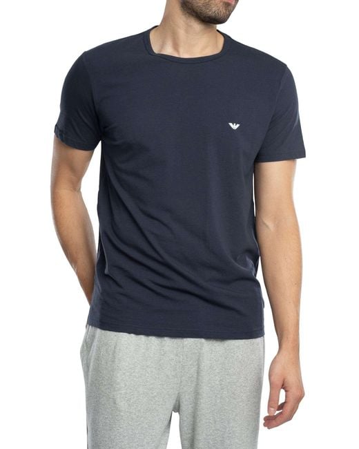 Emporio Armani Blue 2 Pack Crew Lounge T-shirts for men