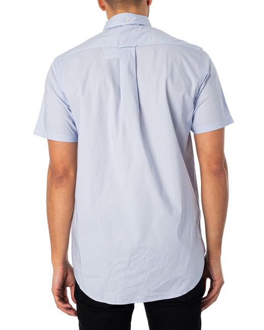 Gant White Regular Poplin Short Sleeved Shirt for men