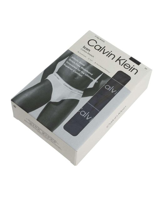 Calvin Klein Black 3 Pack Icon Hip Briefs for men