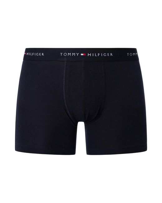Tommy Hilfiger Blue 3 Pack Signature Cotton Essentials Boxer Briefs for men