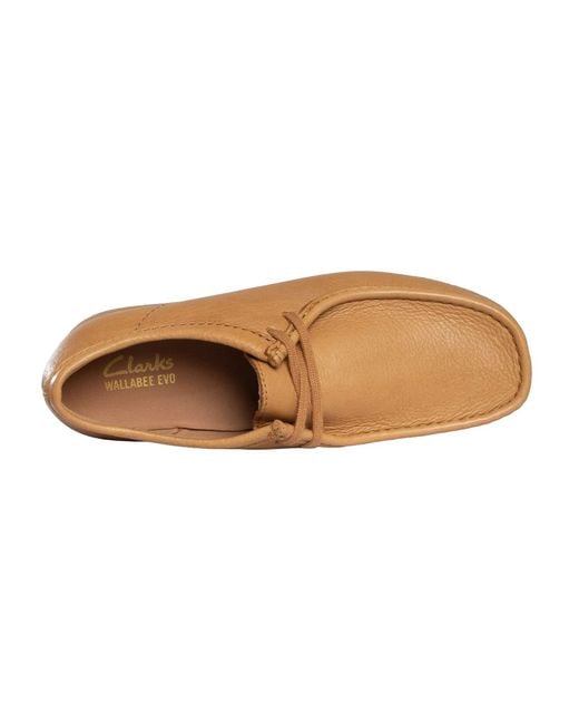 Clarks Brown Wallabee Evo Leather Trainers for men