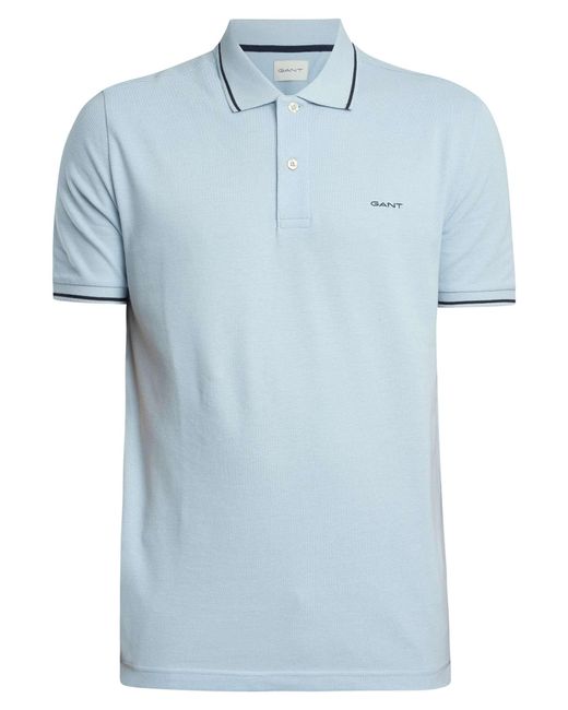 Gant Blue Tipping Pique Polo Shirt for men