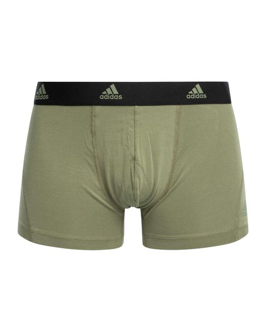 Adidas Green 3 Pack Active Flex Cotton Trunks for men