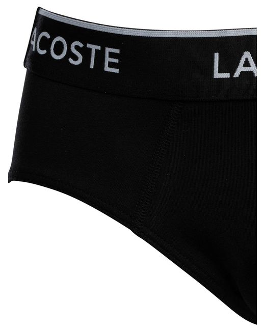 Lacoste Black 3 Pack Cotton Stretch Briefs for men