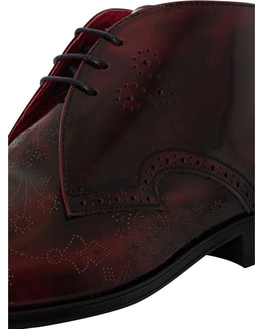 Jeffery West Brown Polished Leather Detail Brogue Shoes for men
