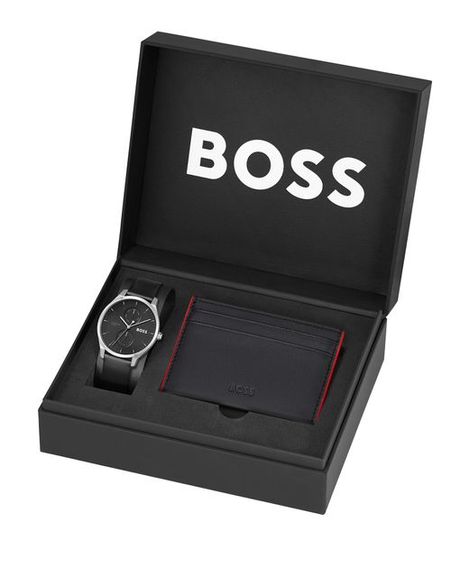 BOSS by HUGO BOSS Watch And Card Holder Gift Set in Black for Men Lyst