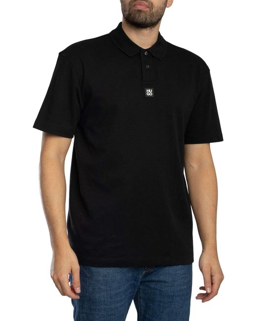 HUGO Black Deabono Polo Shirt for men