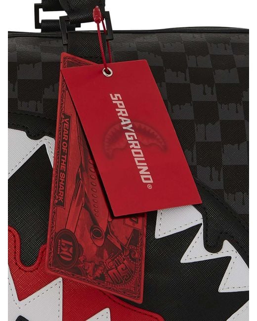 Sprayground Black Dripping Shark In Paris Duffle Bag for men