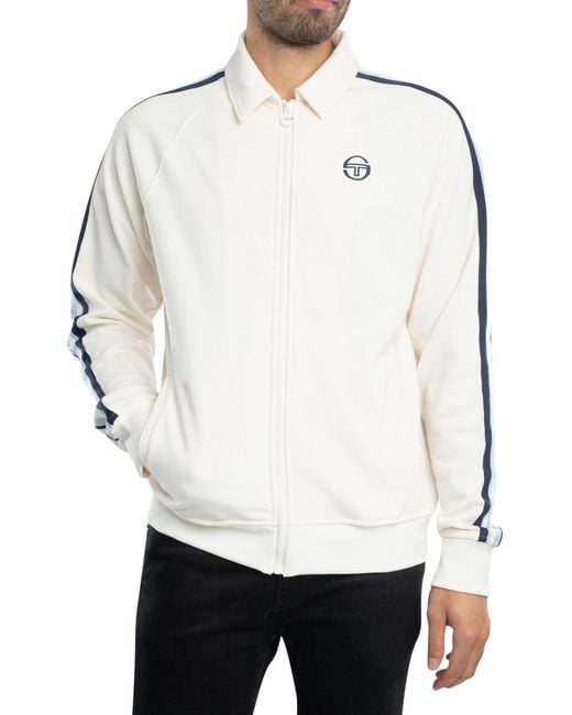 Sergio Tacchini White Renshaw Tape Track Jacket for men