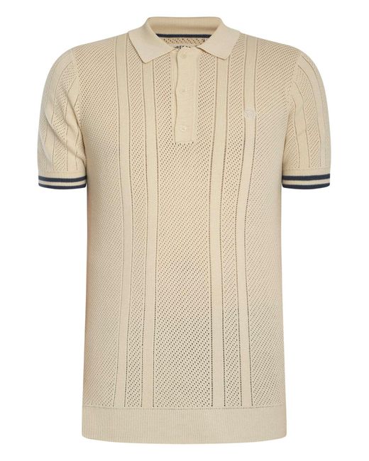 Superdry Natural Knitted Texture Polo Shirt for men