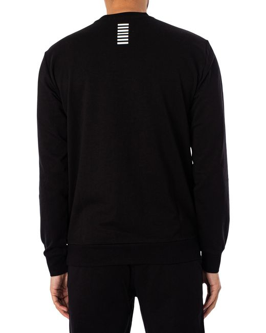 EA7 Black Centre Logo Sweatshirt for men
