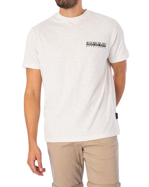 Napapijri White Martre Back Graphic T-shirt for men