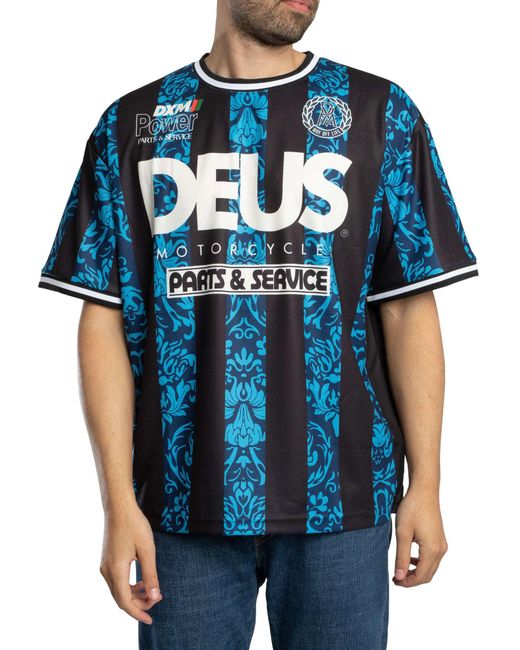 Deus Ex Machina Blue Nouveau Moto Oversized T-shirt for men